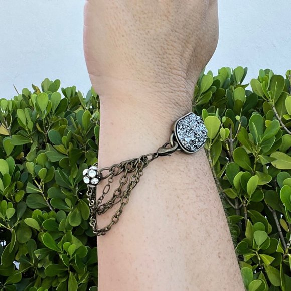 "Druzy" Bronze Chain Bracelet - Picture 7 of 10